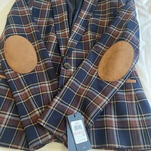 Tommy Hilfiger Navy Plaid Blazer